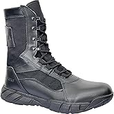 LAHORS Lightweight Man Tactical Military Boots Combat Boots Anti-Collision Side Zipper Training Lace Up Outdoor Hiking Breathable Shoe