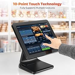 MUNBYN 15-inch POS Touch Screen Monitor, True Flat