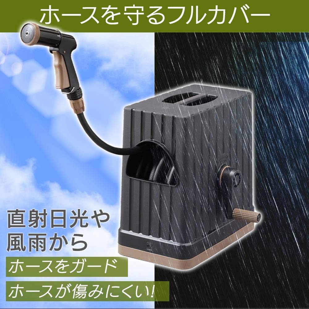 Amazon アイリスオーヤマ ホース リール Fhexn ブラック 水やり 洗車 掃除 巻き取りやすい Diy 工具 ガーデン