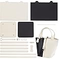 WADORN 20pcs DIY Handbag Making Materials, PU Leather Craft Knitting Crochet Bag Making Kit White Clutch Purse Making Supplies Handmade Sewing Tote Bag All Accessories, 6.5×8.6 Inch