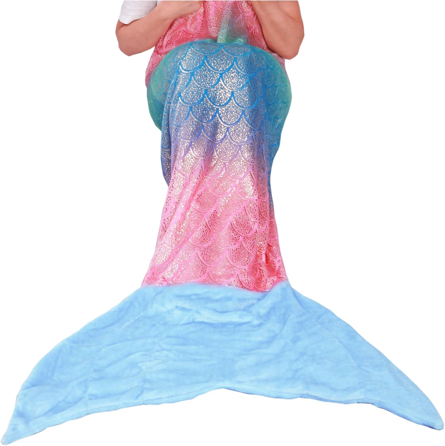 softan Mermaid Tail Blanket for Teens Adults, Plush Soft Flannel Fleece