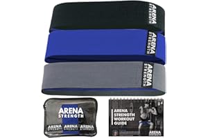 Arena Strength Fabric Booty Bands - Fabric Exercise Bands for Legs and Butt | Fabric Resistance Bands | Hip Resistance Bands with Workout Guide and Carry Case
