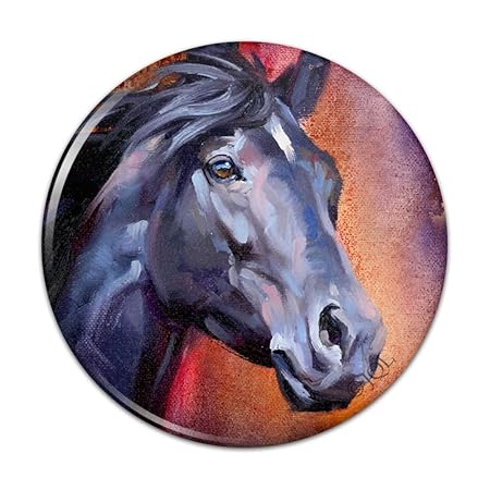 Imán para nevera de cocina, diseño de caballo negro con retrato de ...