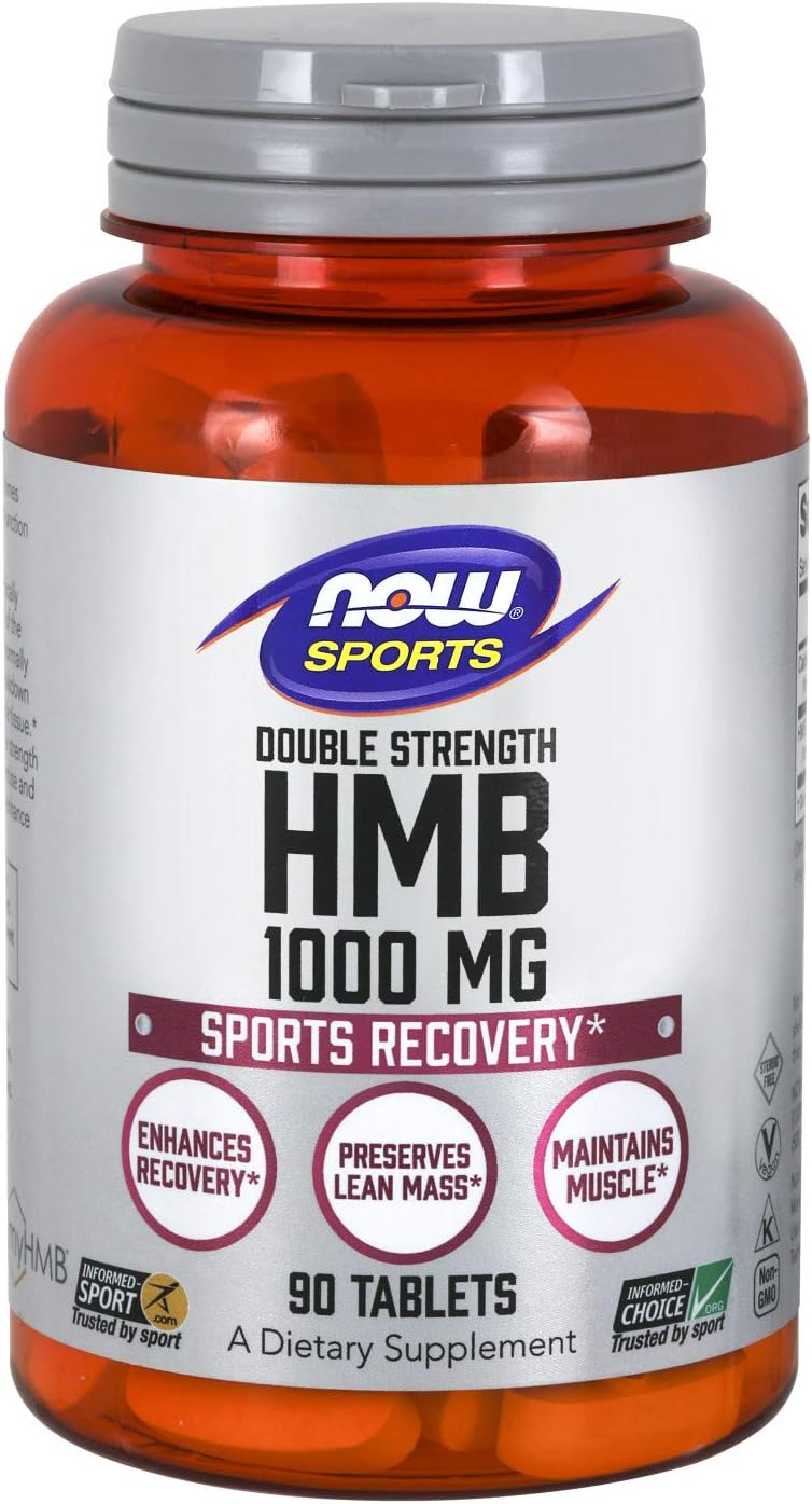 NOW Sports Nutrition, HMB (ß-Hydroxy ß-Methylbutyrate), Double Strength 1,000 mg, 90 Tablets