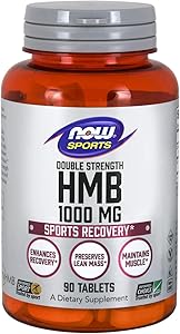 NOW Sports Nutrition, HMB (ß-Hydroxy ß-Methylbutyrate), Double Strength 1,000 mg, 90 Tablets