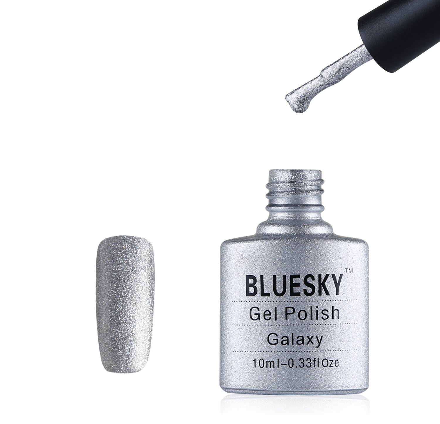 Bluesky Gel Nail Polish, Galaxy, Silver, Long Lasting, Chip Resistant, 10 ml (Requires Drying Under UV LED Lamp)