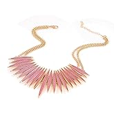 MOLOCH Sparkling Druzy Leaf Choker Necklace Fashion Gold-Tone Collar Necklace Bib Statement Chunky Tribal Necklace Woman Jewelry
