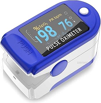 ZURITY Finger Pulse Oxygen Meter with Audio Visual Alarm and Respiratory Rate