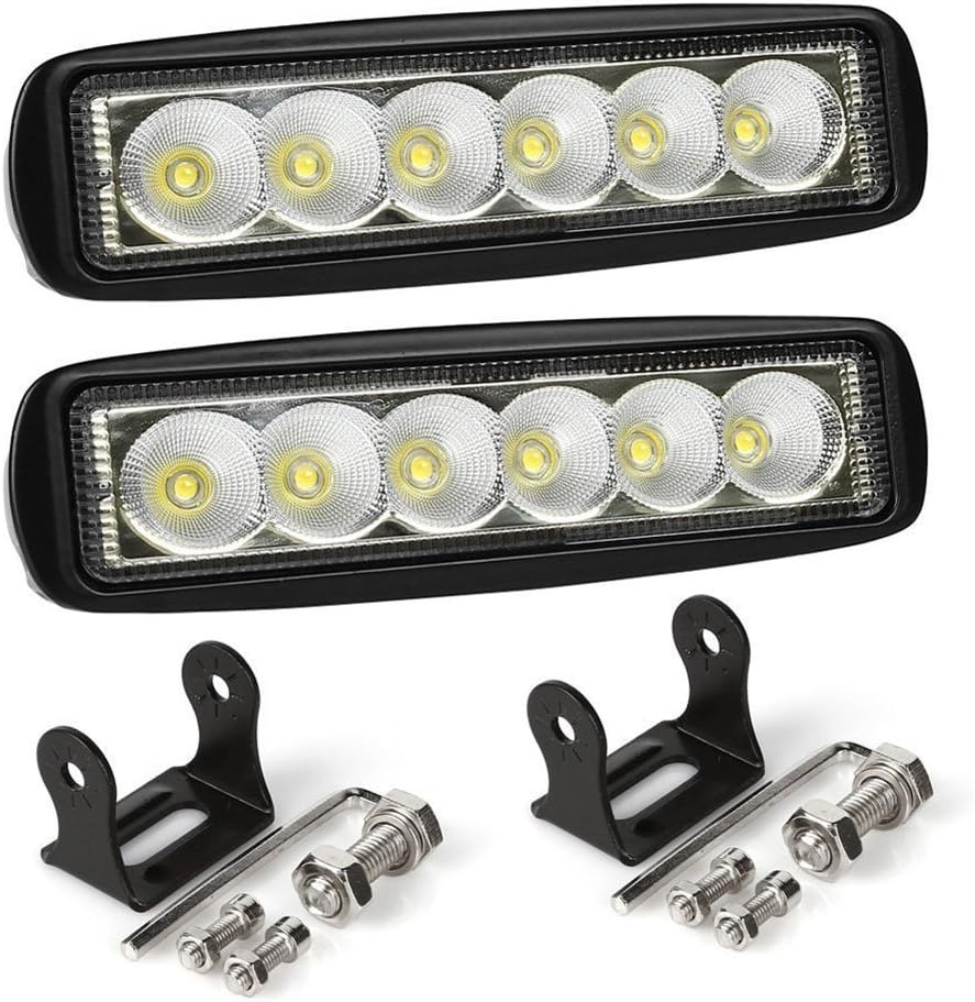 Led Flood Lights, JieHe 18W Led Daytime Driving Light Led Lights Flood for Trucks ATV Tractor 12V 36V off Road Lights Bar Fog Lights Spot Led Light Bar(2PCS) (18W)