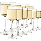 HAKEEMI Wine Glass Set of 12-10 oz Cylinder Wine Glasses, Sparkling Wine Glasses for Birthday, Party, Wedding