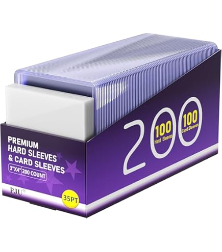 hard case sleeves for cards Amazon.com: 200 Hard Plastic Card Sleeves, Premium Baseball Card  Protectors, 3