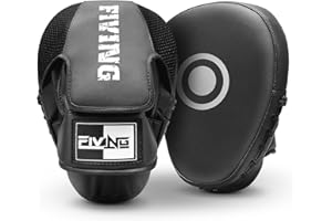 KUANG QUAN Boxing Pads for Men, Women, & Kids, Leather Focus Mitts for Martial Arts, Boxing Training, Curved Punch Mitts for Karate, Kickboxing,Muay Thai, Taekwondo