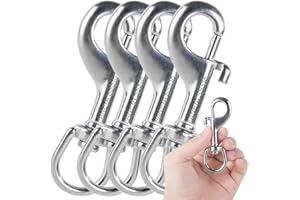 Faneta Swivel Eye Snap Hook, Single Ended Bolt Snap Clips, Marine Grade Stainless Steel 316 Clips for Diving Keychain Dog Leash Camera Strap Clothesline (Set of 4) (80mm)