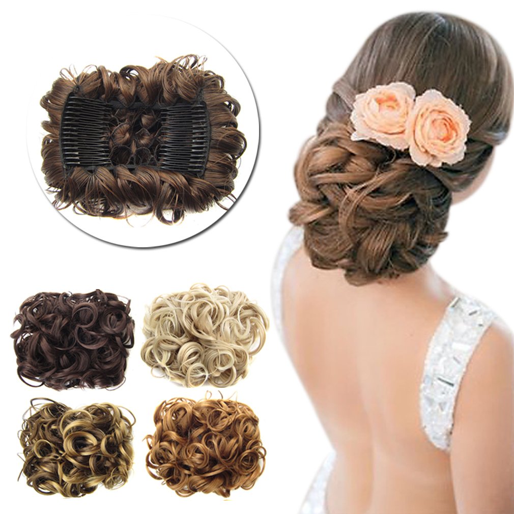 Reecho 8 X 6 Big Curly Messy Synthetic Hair Bun Hair