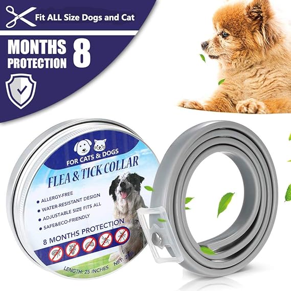 Hcpet Flea and Tick Collar for Dogs, Waterproof Dog Anti Flea Collar, 8