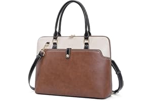 CLUCI Briefcase for Women Oil Wax Leather 15.6 Inch Laptop Slim Business Large Capacity Ladies Shoulder Bags Vintage Brown