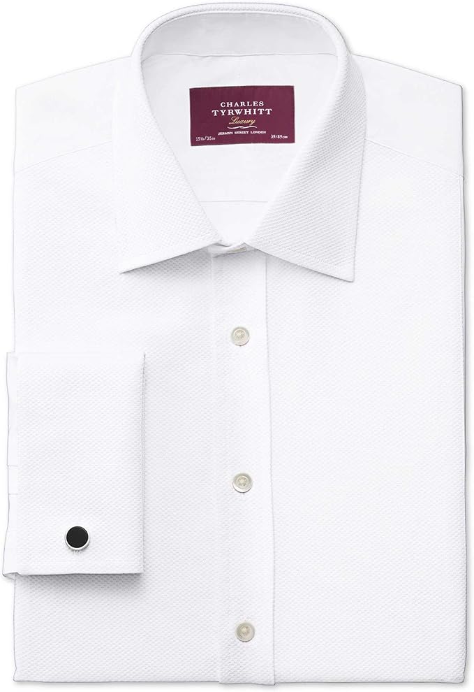 Charles Tyrwhitt Classic Fit Luxury Marcella Bib Front White Evening