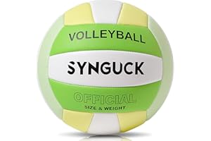 SYNGUCK Size 5 Volleyball,Official Soft Indoor Outdoor Volleyballs Sports Training Game Play Ball for Youth, Teenager, Adult