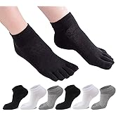 HONOW Women's Low Cut Toe Socks Ankle Cotton Running Socks(Pack of 5/6)