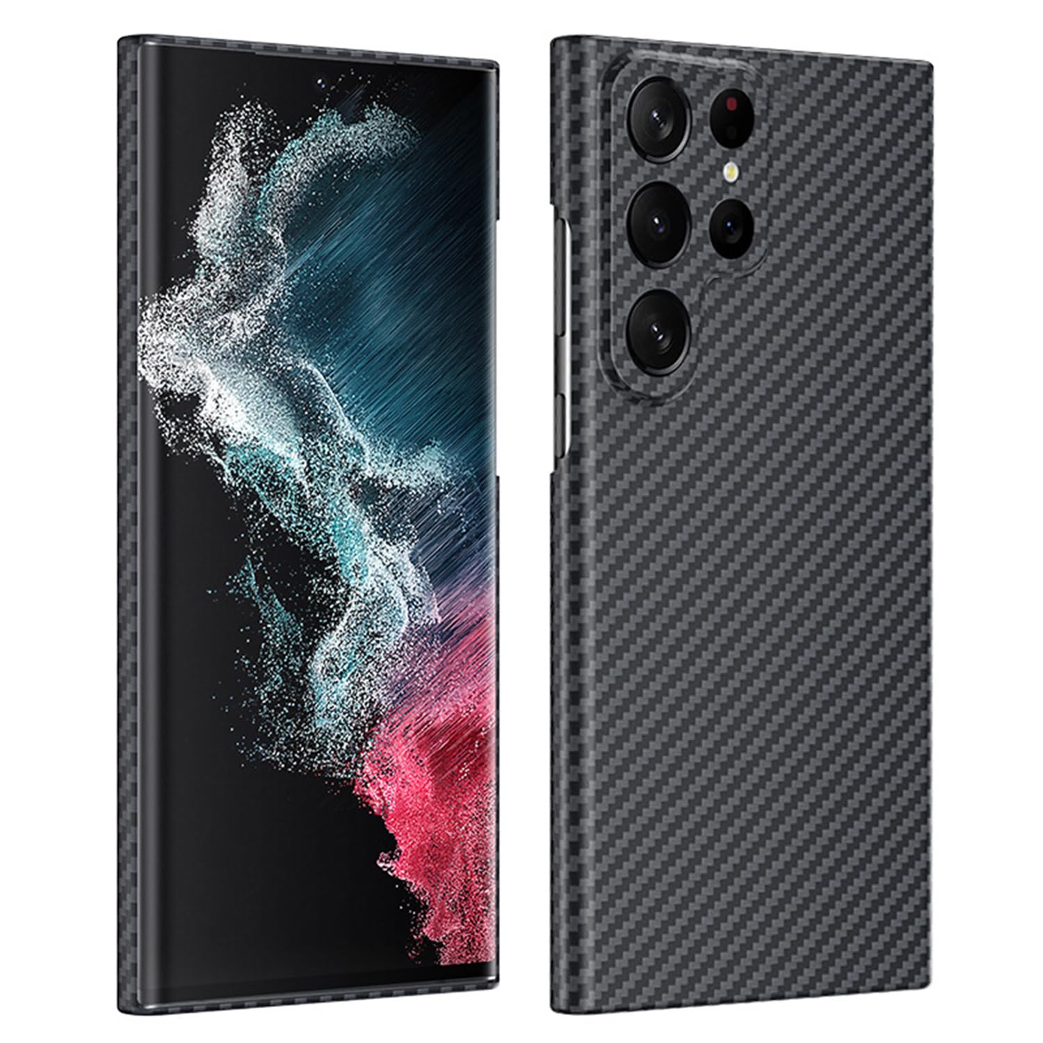 Photo 1 of RIZZ Compatible Real Carbon Fiber Case for Samsung Galaxy S23 Ultra 5g ?Aviation Grade Aramid Fiber Material?Light and Thin Slim Cover for Men Phone Cases Compatible Wireless Charging (For S23 Ultra)
