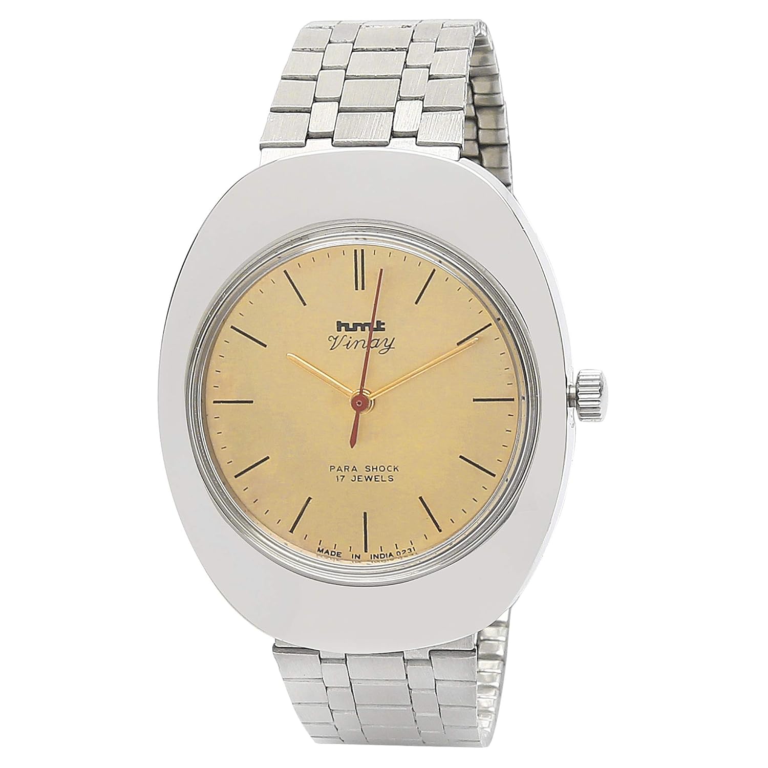 Buy HMT Original Vinay Golden Dial Mechanical Watch for Men (Stainless