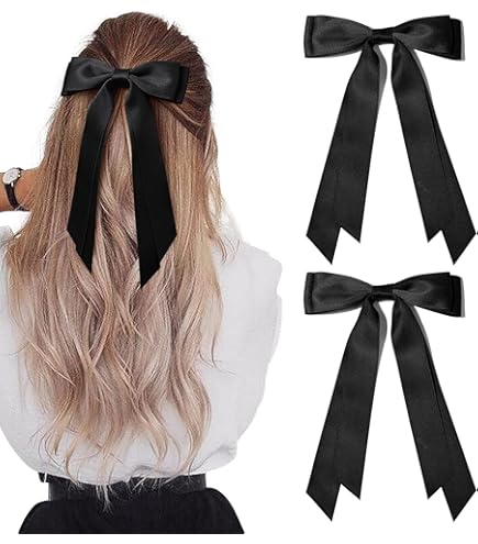Amazon.com : Giantree 2 Pcs Black Lace Hair Bow Clips for Women