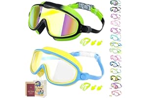 Splashy Eyes Goggles Kids, HD Children's Large Frame Waterproof and Anti-fog Swimming Goggles