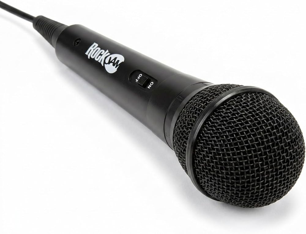 RockJam Karaoke Microphone with 3 Metre Cable Dynamic Mic 6.35mm Jack
