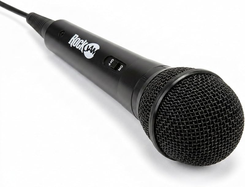 RockJam Karaoke Microphone with 3 Metre Cable Dynamic Mic 6.35mm Jack