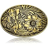 BBOTEN Engraved Flower Floral Belt Buckle for Men Women, Western Cowboy Belt Buckle, Thanksgiving Halloween Christmas Gifts