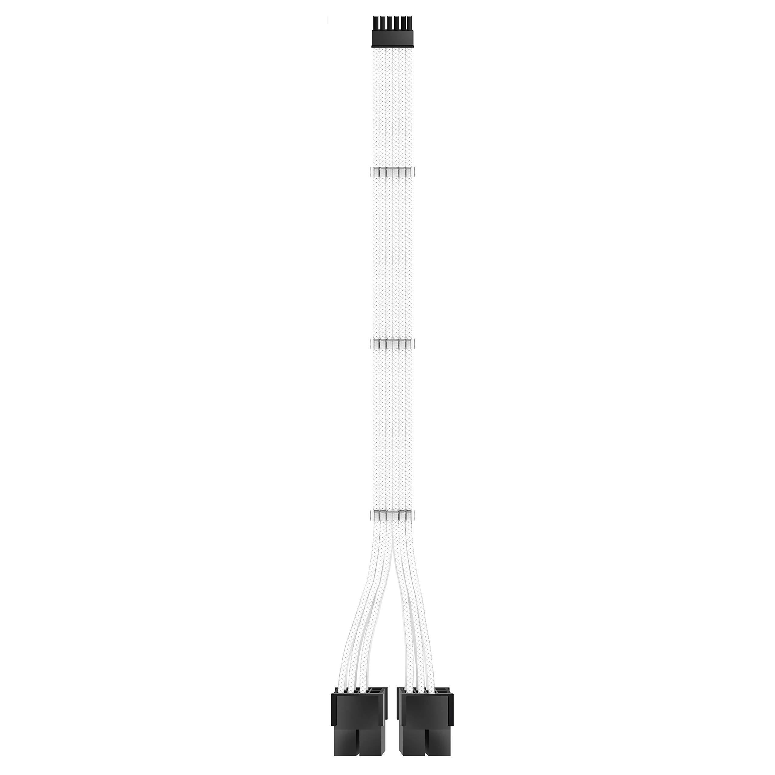 Photo 1 of EZDIY-FAB RTX 3000 Series 12 Pin to Dual 8 Pin PCIe Sleeved Extension Cable 300 MM- Connector for NVIDIA Ampere GEFORCE RTX 3060ti 3070 3080 FE Funder Edition- White