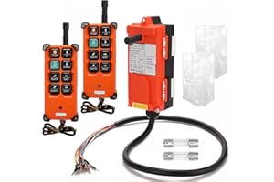 VQP Wireless Crane Remote Control, 2X 8-Button Transmitter + 1x Receiver, 12V-72V Industrial Channel Electric Hoist Lift Controller Wireless Switch Transimitter Receiver