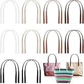 SilTriangle 20 Pcs Leather Purse Handles 5 Colors 23.4" Leather Purse Straps for DIY Crochet Wallet Tote Bags Repairing Making Supplies(Elegant Color)