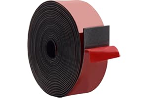 DEVNOL Self-Adhesive Neoprene Rubber Strips 1/16" Thick x 2” Wide x 23' Long, Sealing, Cushioning, Weather Stripping, Gaskets, and DIY Projects, Weatherproof