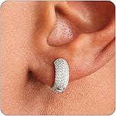 Txdvbls Hoop Earrings for Men | 14K Gold Plated Cartilage Huggie Earrings, Hypoallergenic Lightweight CZ Inlaid for Sensitive Ears