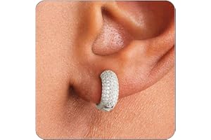 Txdvbls Gold Hoop Earrings for Men | 14K Gold Plated Cartilage Huggie Earrings, Hypoallergenic Lightweight CZ Inlaid for Sensitive Ears