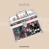 Technic 36 Pc Clear Makeup Train Case with Cosmetics Tools & Mirror - Travel view 2