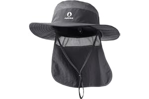 FURTALK Sun Hats for Men Women Fishing Hat with Neck Flap UPF 80+ Breathable Wide Brim Hiking Safari Summer Bucket Hats