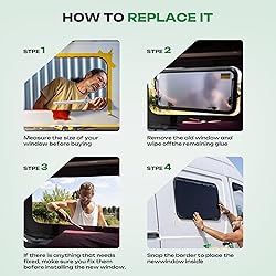 AUSUM MOTOR Vertical RV Window 12" W x 22" H Tinted