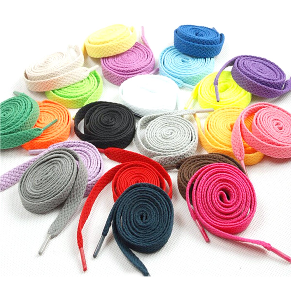 OULII Flat Shoelaces Sports Shoelaces 12 Pairs (Assorted Colors