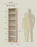VASAGLE 6-Tier Bookcase Open Storage Shelving Unit 24 x 40 x 178.5 cm view 6