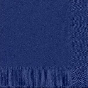 50 Plain Solid Colors Luncheon Dinner Napkins Paper - Navy Blue