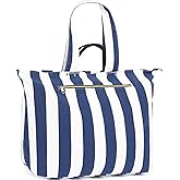 Fammart Large Canvas Beach Bag for Women, Beach Bags Waterproof Sandproof with Zipper & Wet Bag Cruise Essentials