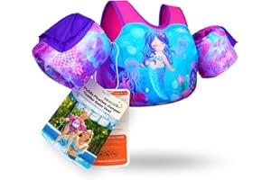 AEOCOO Puddle Float Jumper 20-30-50-60-70 Pounds, Toddler Swim Vest for 1-3-5-6-9 Years Old, Pool Floats with Swimming Arm Floaties Swim Jacket & Water Wings for Kids Swimmies, Boys, Girls, Niños