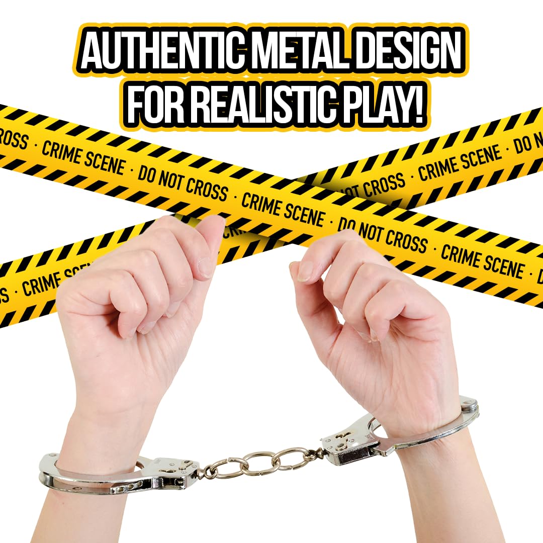 Kangaroo Toy Handcuffs for Kids – Police Role Play Metal Handcuffs with Keys – Fake Pretend Play Stocking Stuffers Handcuff Props – Sheriff Police Costume – Halloween Small Christmas Gifts for Kids