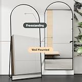 Beauty4U Full Length Mirror 180x80cm Arched Top Black Aluminum Frame view 4