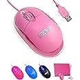 SOON GO Pink Mouse,Computer Mouse,with 1.5m Pink USB Cable - Compatible with Windows, Linux, Mac, Laptop, PC & Desktop - Ideal for Office, Home, Business, School, Kids & Women