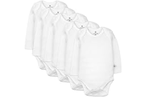 HonestBaby baby-boys 5-pack Long Sleeve Bodysuits One-piece 100% Organic Cotton for Infant Baby Boys