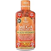 Mega Premium Liquid Multivitamin | Natural Immune Support Vitamin w/ 1333% Vitamin C, 200% D3, Zinc + 20 Vitamins, 70 Minerals, & 21 Amino Acids | Sugar Free | Orange Flavor | 98% Absorption | 32 Serv