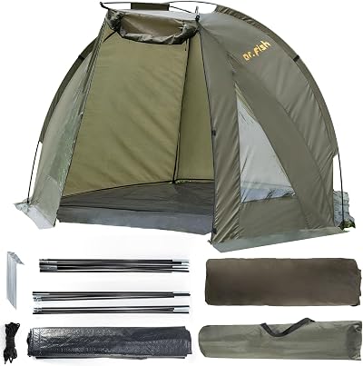 Dr.Fish Carp Fishing Tent Bivvy Quick Erect 1.66kg Lightweight Weatherproof